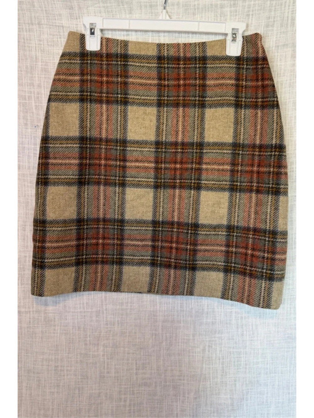 Boden 100% Wool Plaid Mini Skirt Brown Red 6 Dark Academia Schoolgirl Coquette - Picture 2 of 9